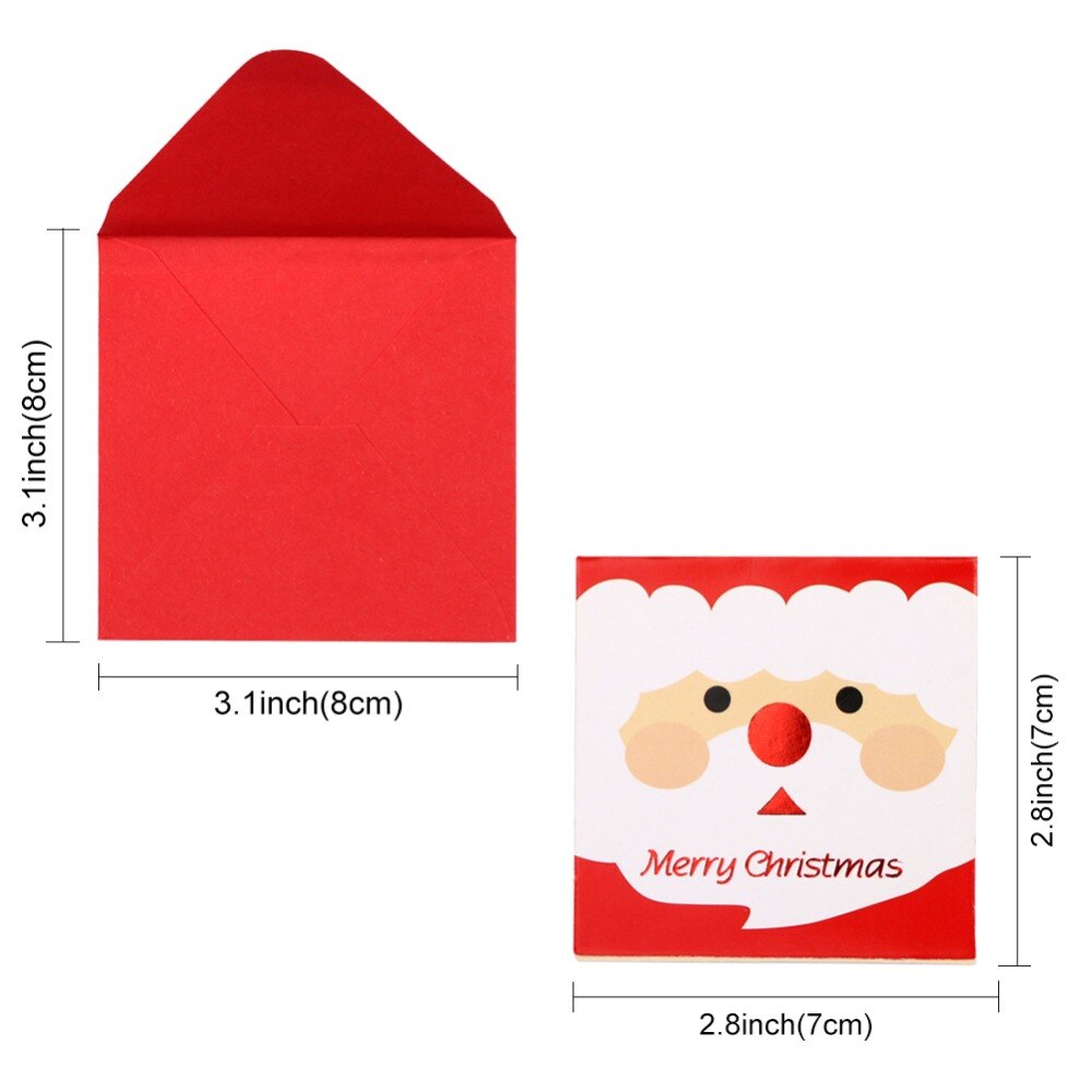 OurWarm 20pcs Funny Mini Christmas Cards With Envelop Merry Christmas Cards Kids Year's Products Christmas