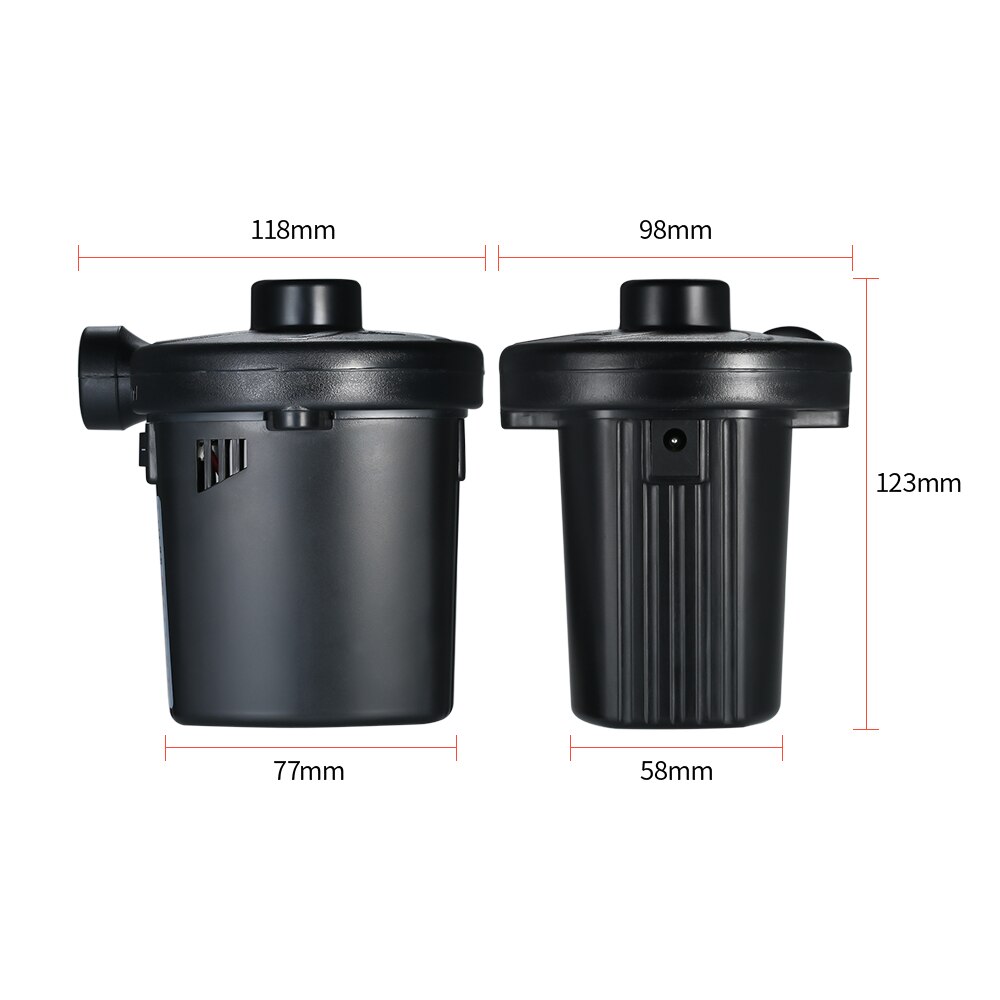 Kkmoon opblaasbare pomp elektrische luchtbed campingpomp met 3 spuitmonden draagbaar snel vullend voor auto thuisgebruik