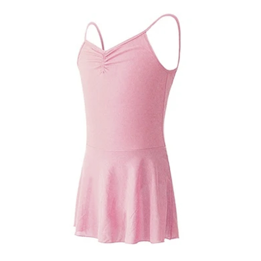 Zomer Dansen Jurk Voor Kinderen Meisje Backless Dans Turnpakje Met Rok Voor Etnische Ballet Dans Kostuums Gymnastiek Spaghetti Band: XXXL / Roze