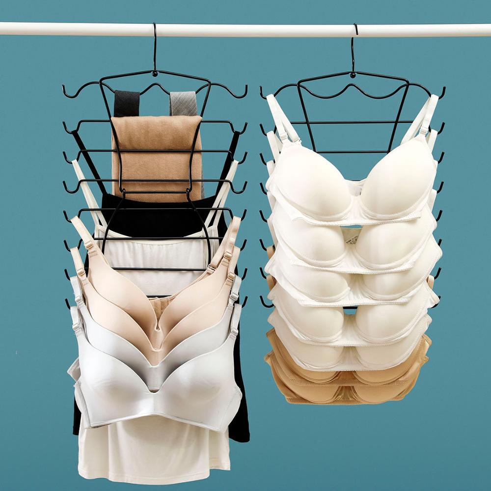 Vest Inner Hanger Scarf Drying Rack Wardrobe Cabinet Organizer Multifunctional Multi-layer Storage Furniture Space Saving Tools