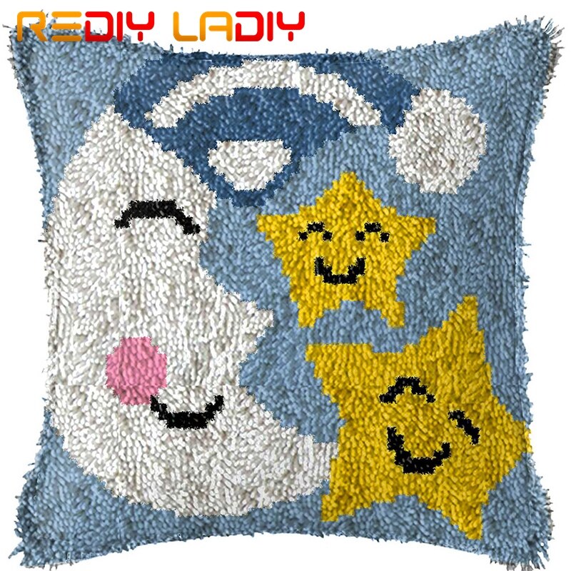 Spärrkroksatser gör din egen kudde mandala blomma tryckt canvas virkat kuddfodral spärrkrok kuddfodral hobby & hantverk: Bz004
