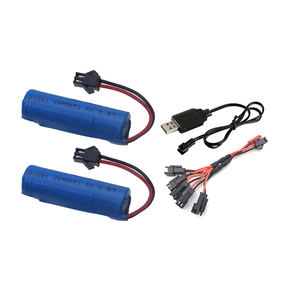3.7V 1200mAh battery 14500 2S rechargeable battery for remote control toy helicopter train motorcycle 3.7v RC Stunt Car battery: Blue
