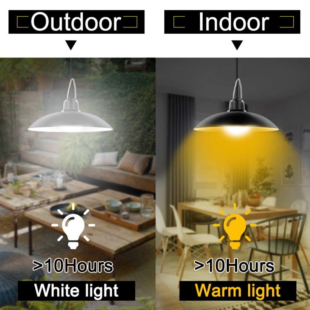 Retro Solar Pendant Light Outdoor Indoor Hanging Solar Powered Shed Lights Waterproof IP65 Decoration Lamp for Barn Yard Patio