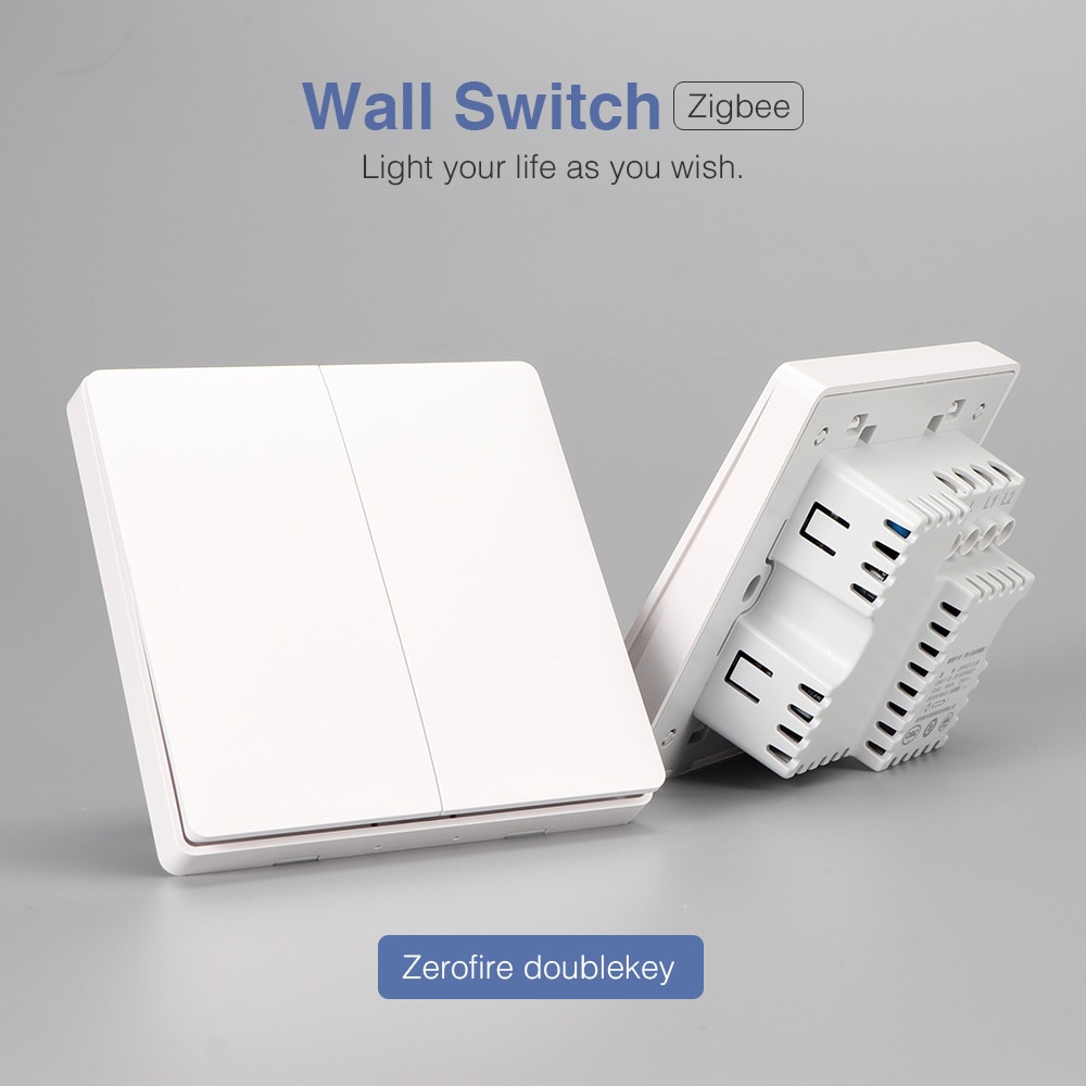 Aqara Smart Light Control Fire Wire Zero Line Double Single Key Button ZiGBee Wall Switch 2 Version for xiaomi Mijia APP Control
