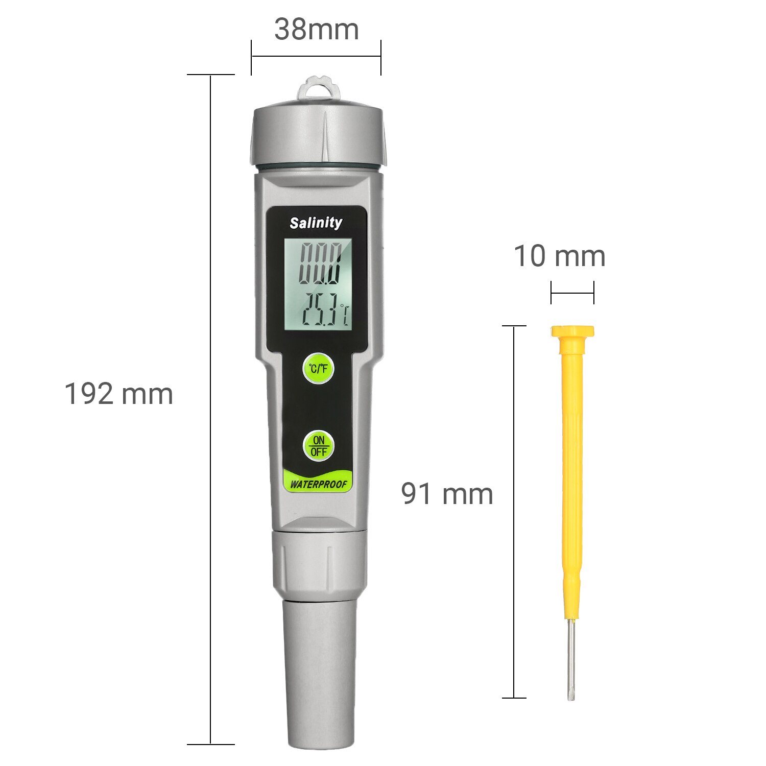 Salinómetro impermeable 2 en 1, medidor de salinidad y temperatura, portátil, tipo bolígrafo