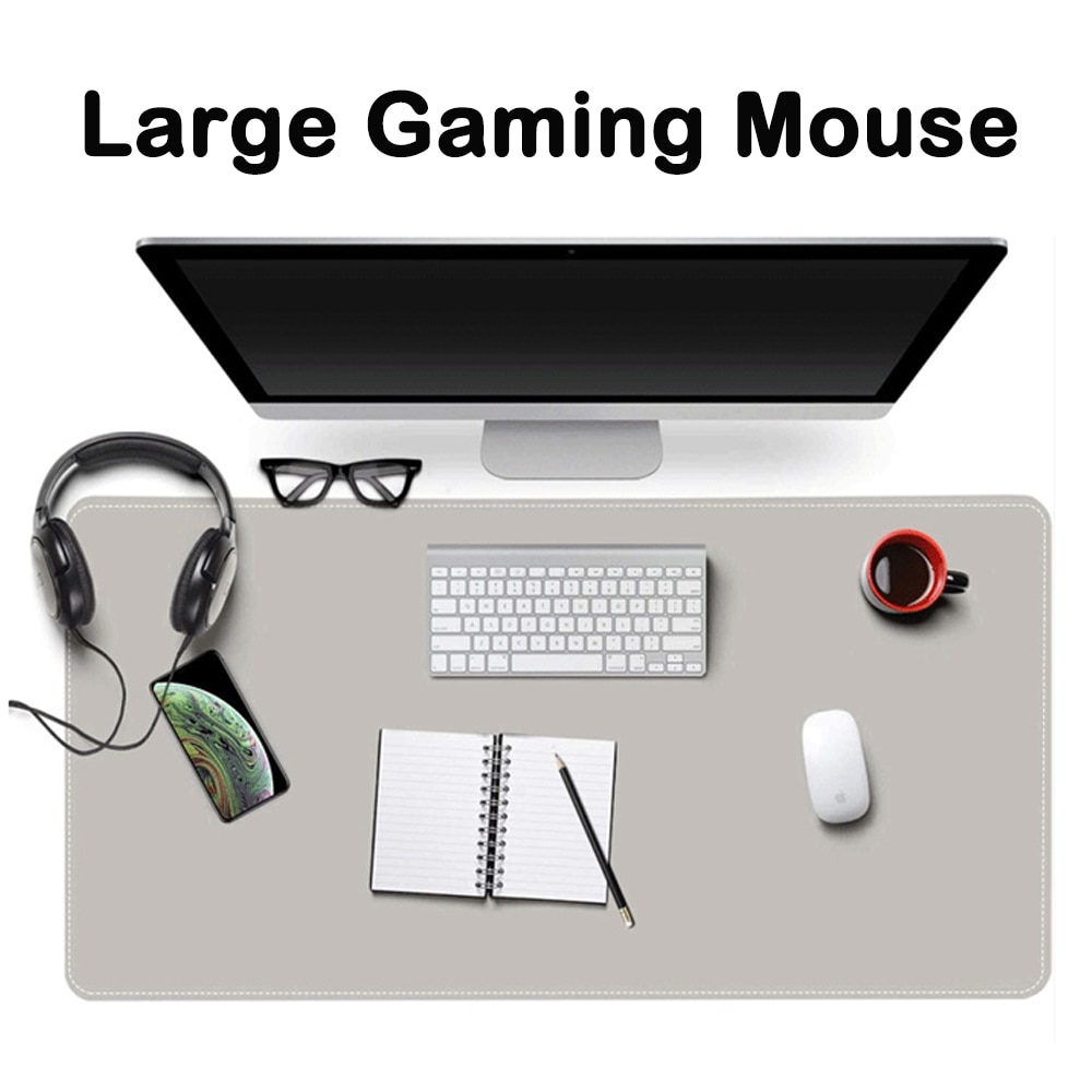 Extra Large Gaming Mouse Pad Double-Sided PU Leather Desk Mat Keyboard Pad Waterproof Dustproof Computer Mousepad for Game Offic