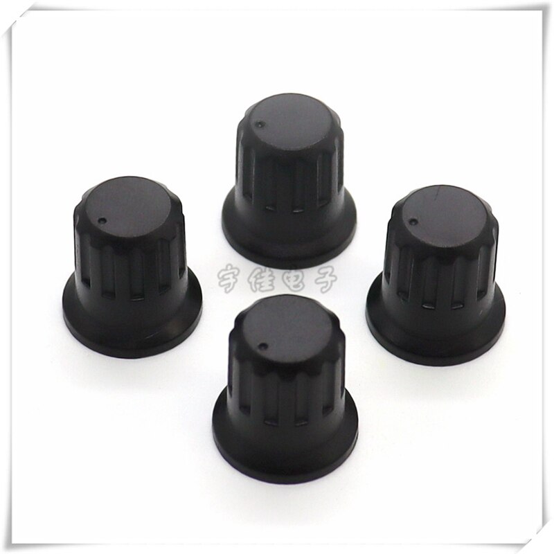 10 Stuk 17*17Mm Zwart Plastic Knop Bloem As Potentiometer Knop Cap Strohoed Type Knop Cap