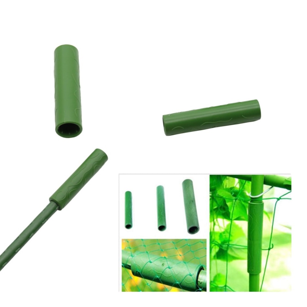 6pcs Plastic Gardening Plant Support Stakes Connector DIY Greenhouse Plant Frame Connection Extension Accessories