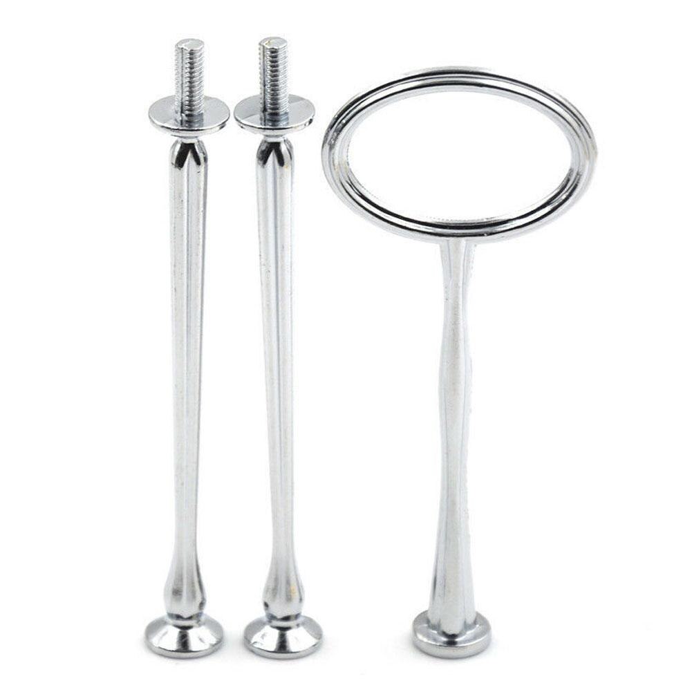 Sales 2/3 Tiers Cake Rod Plate Stand Handle Fitting Hardware Without the Plate Bake Wedding No Cake Tray Kitchen Utensils: 3 Tier Silver