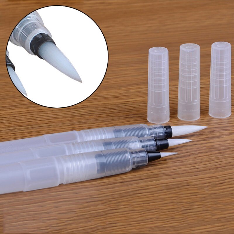 Bolígrafo de tinta rellenable, pincel de agua para pintar, caligrafía, pluma para ilustración, papelería de oficina, PLDI889, 1/3 Uds.