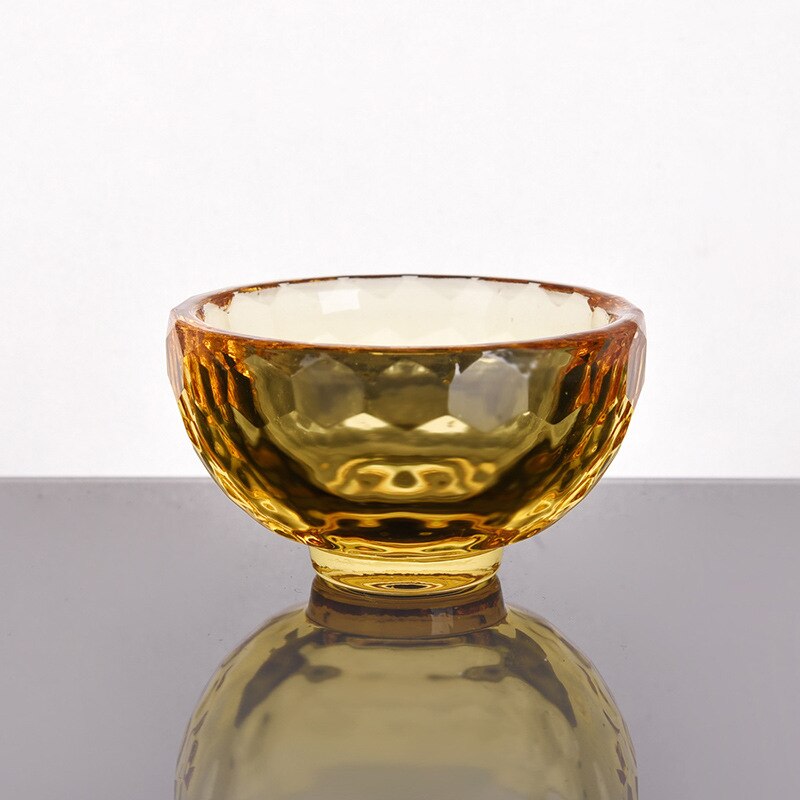 Färgglad isolering anti- skållning värmebeständig kristallglasskål glass dessertskål hotell & hem & bröllopsinredning: Gul / 80 x 37mm