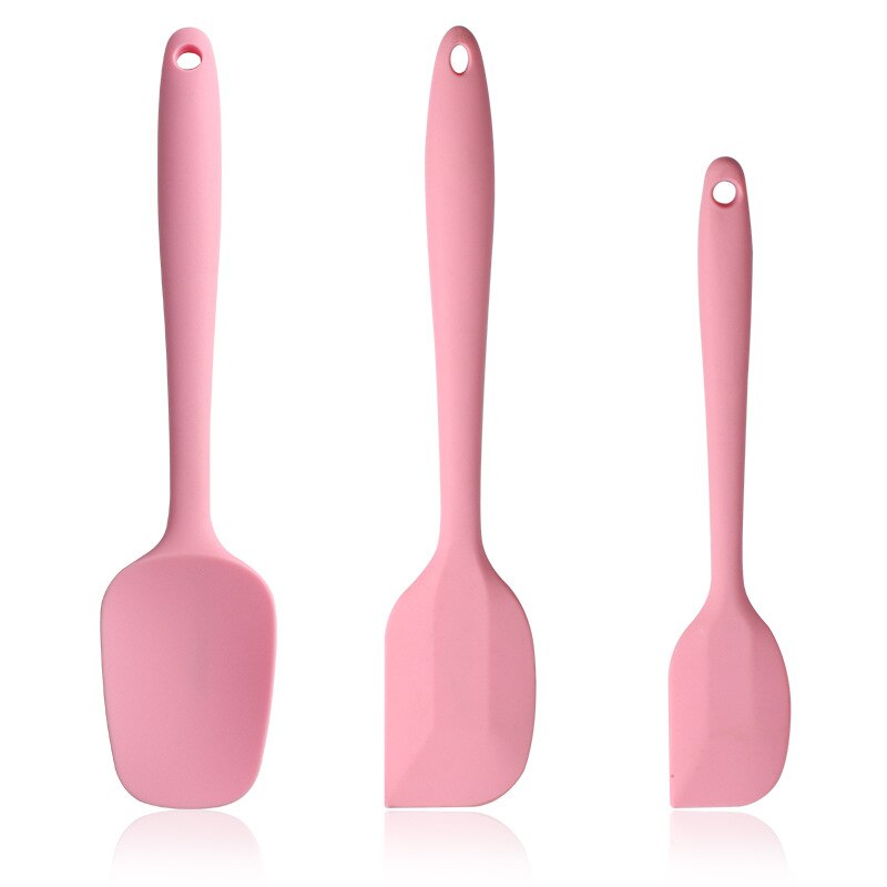 3 Pcs Siliconen Spatel Set Non-stick Schraper Spatel Hittebestendige Spatel Met Rvs Core Voor Keuken Koken bakken: Pink