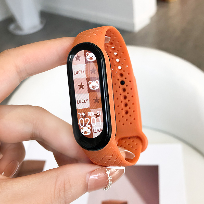Correa de fibra de carbono para Xiaomi Mi Band 7 nfc pulsera smartwatch MIband 5 pulsera de silicona correa Mi Band 4 5 3 6 Accesorios: XXL / Púrpura verde