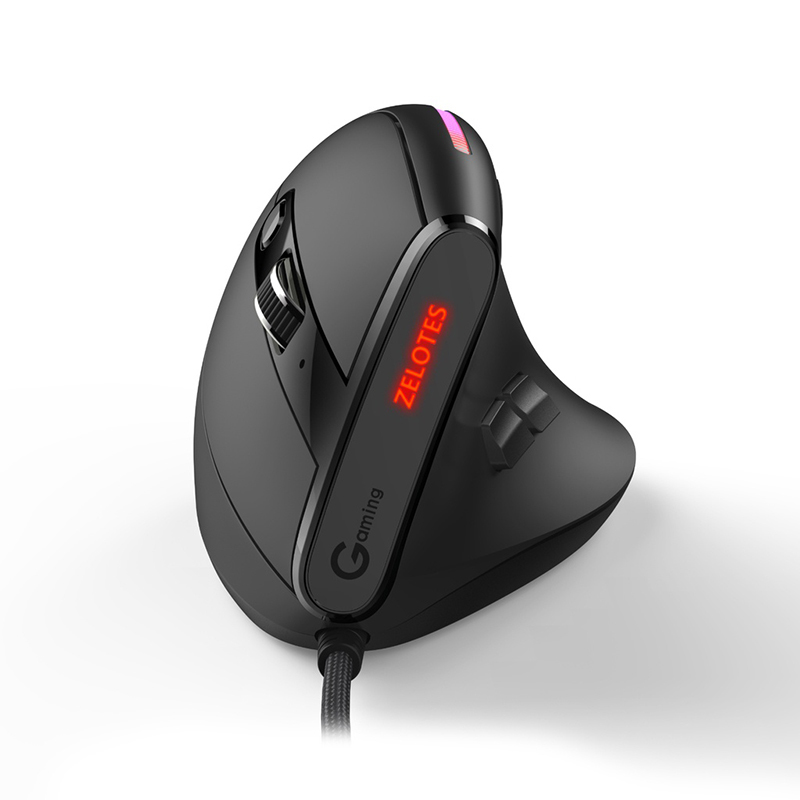 Jomaa Wired Gaming Mouse RGB Vertical Ergonomic Mice 9 Button Programmable 12800 DPI Mouse for Gamer Computer Laptop