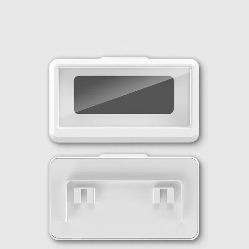 Shower Phone Holder Waterproof 480 Rotating Phone Holder for Bathroom Bathtub Kitchen Wall Waterproof and Anti fog Phone Holder: WHITE