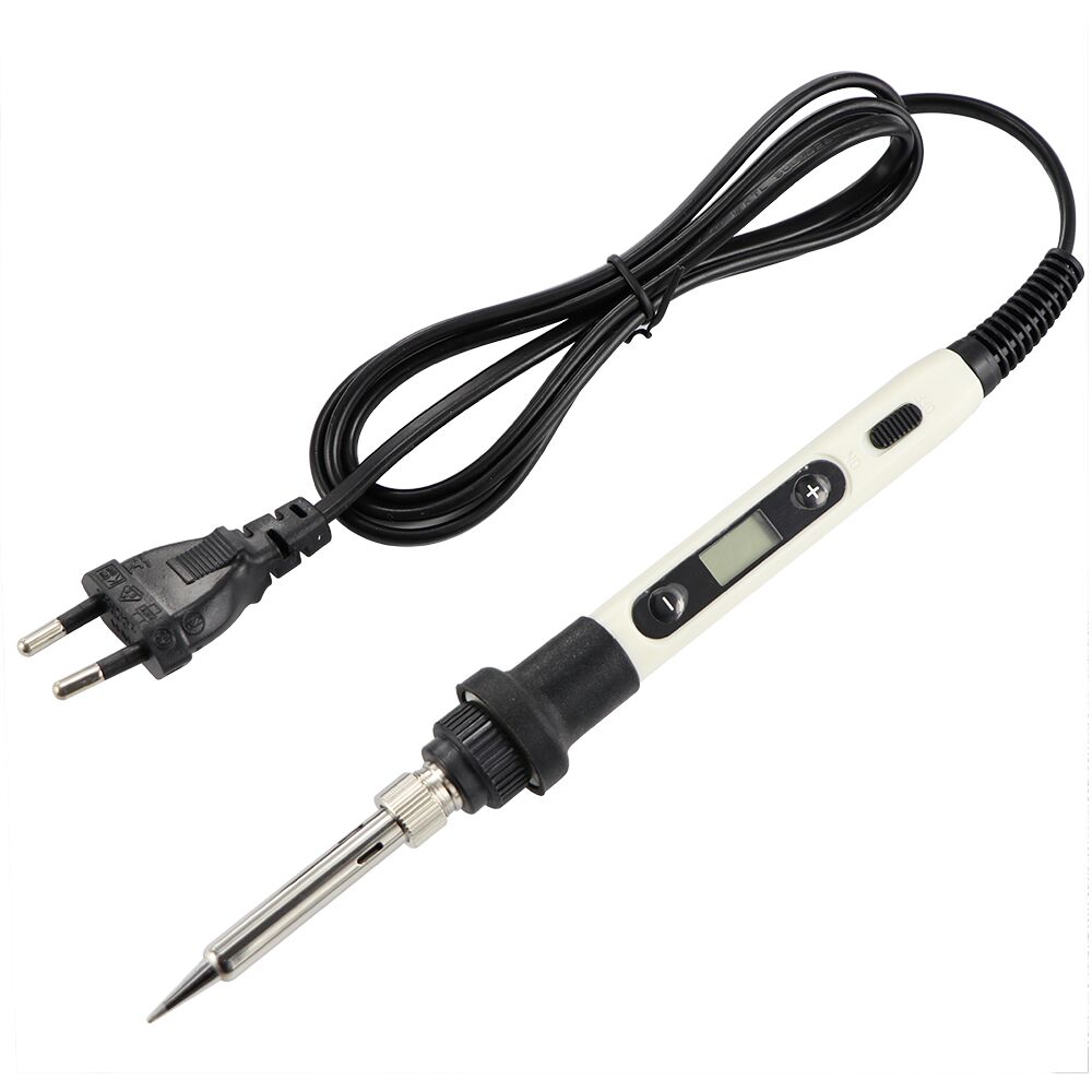 Elektrische Lötkolben 80W Temperatur Einstellbar LCD Schweißen Reparatur Werkzeuge 220V Löten Eisen Kopf/Zinn Draht Werkzeug zubehör: 110V US Plug / White Set-1