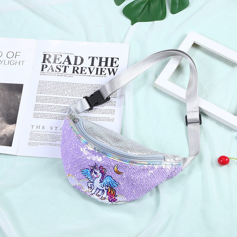 Pailletten Taille Verpakking Meisjes Schouder Riem Bag Kids Fanny Borst Zak Cartoon Meisjes Riem Mermaid Sport Portemonnee: 4