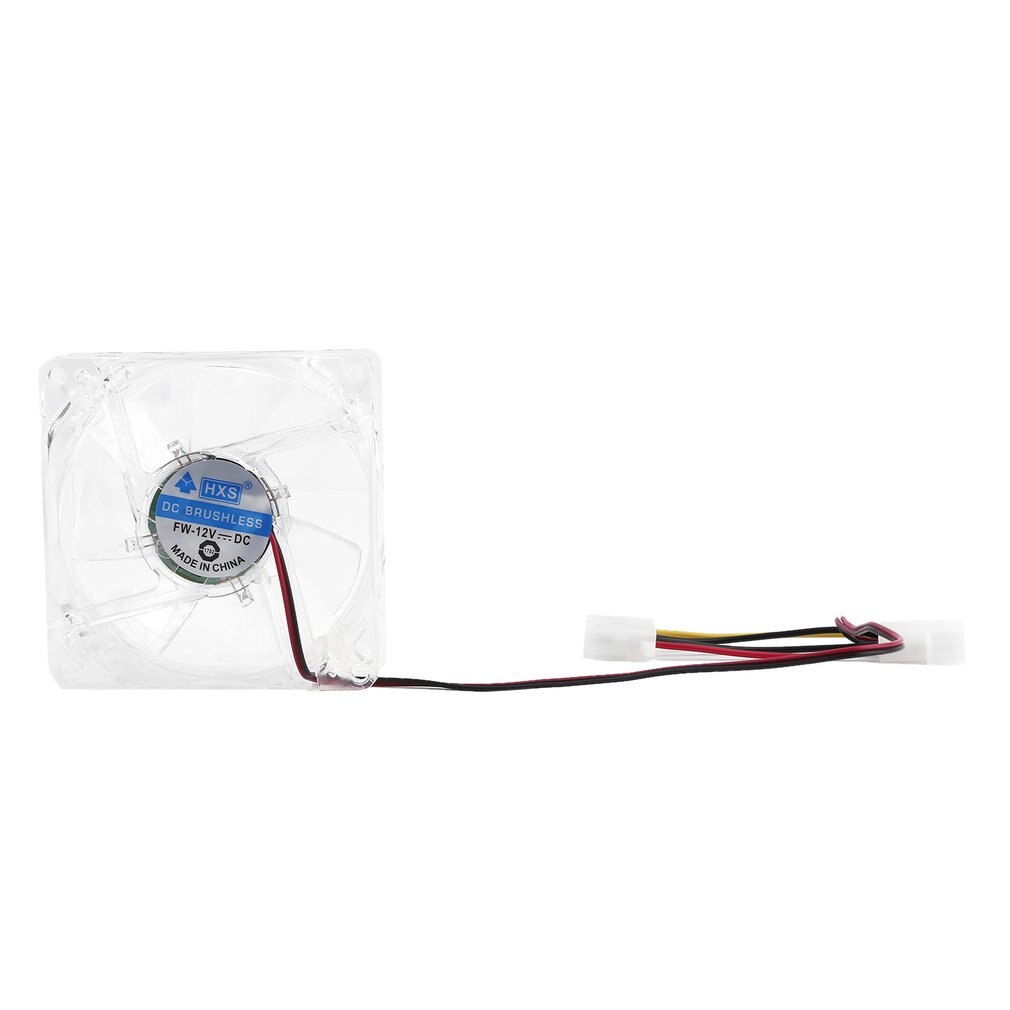 12V 0.20A 80X80X25 Mm Computer Fan 4 Led Stille Pc Computer Case Cooler Cooling Fan mod Blauw En Kleurrijke Licht: Blauw