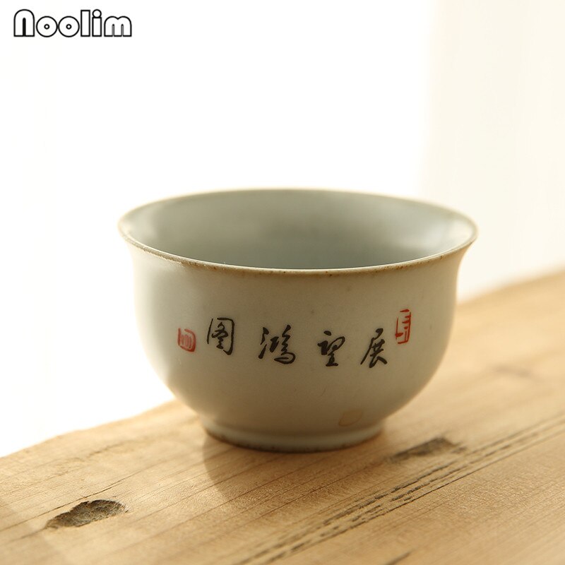 Malede blomster og fugle japansk antik kinesisk porcelæn gaiwan kung fu te kopper retro porcelæn celadon vand kop drinkware