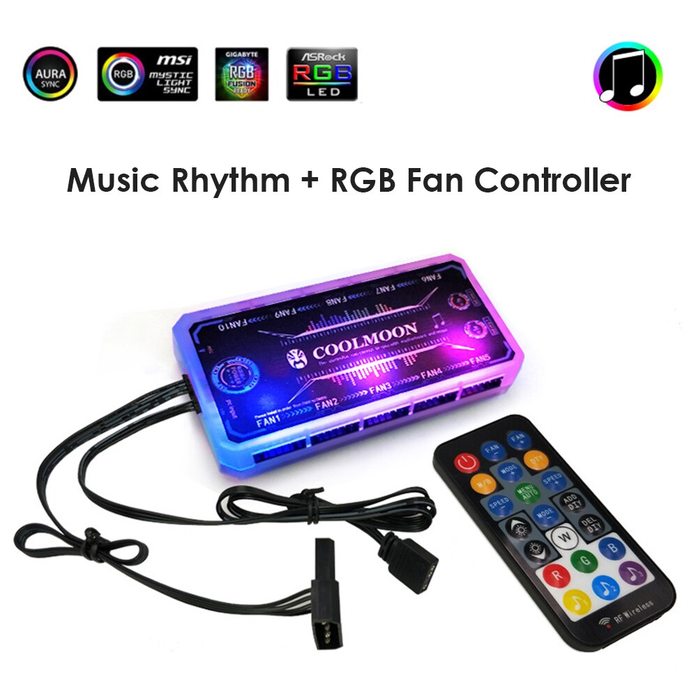 Remote Control PC Cooling Cooler Chassis Accessories LED RGB Hydraulic 120mm Durable Quiet Non-Slip Small Computer Case Fan: Default Title