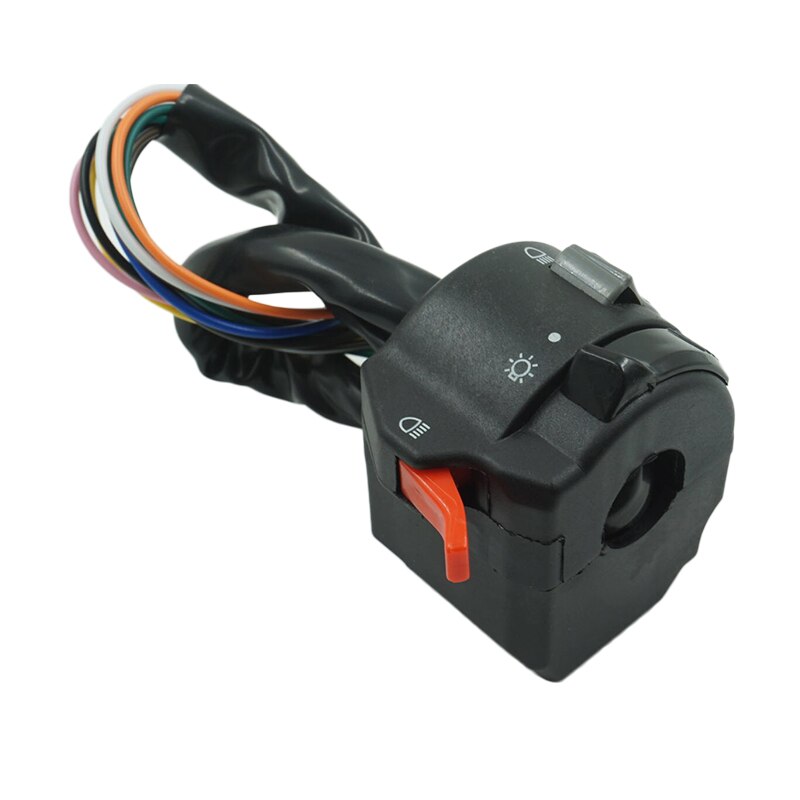 7/8 '' 22mm motorcykel atv styrreglage reglage strålkastare dimljus blinkers horn helljus-/halvljusknapp med 11 kablar