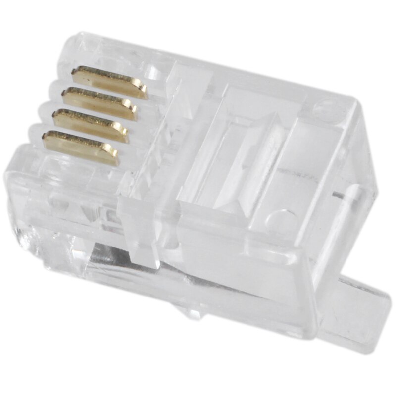 Clear plastic 30 pcs 4P4C connector RJ9 phone adapter: Default Title