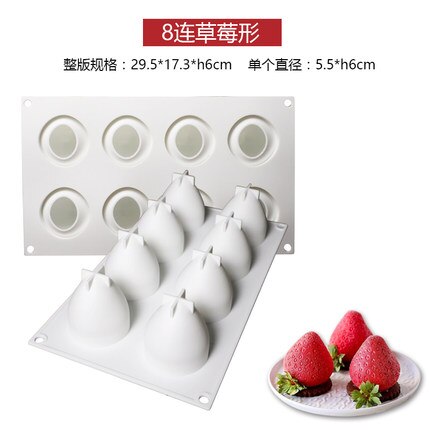 Fruta fresa forma molde de pastel de silicona pastel francés molde para hornear DIY herramienta