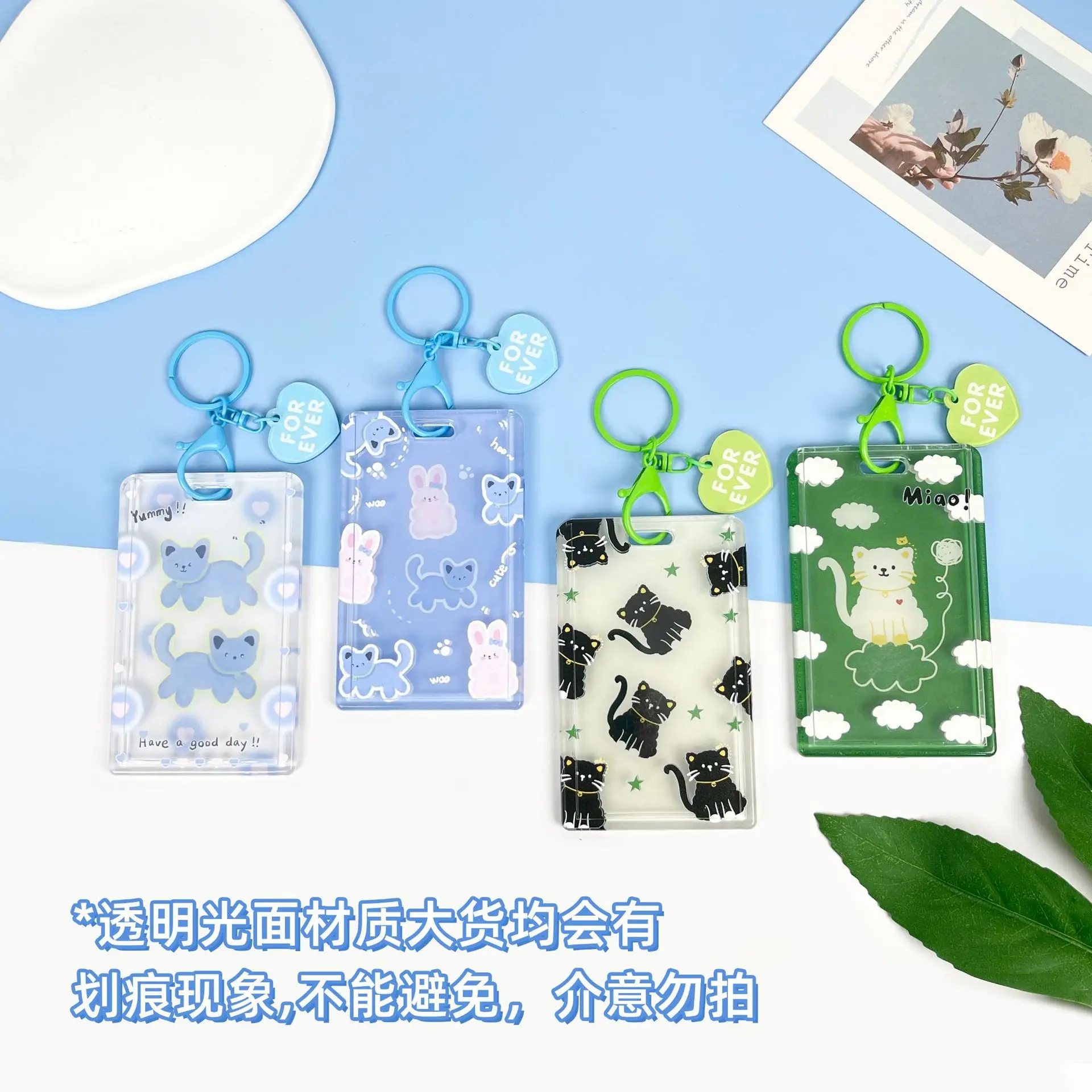 Soporte para sesión fotográfica Kpop Idol, bonito gato de dibujos animados, soporte para tarjeta de identificación de exhibición acrílica de coreana, tarjetero para estudiantes Kawaii, 1 pieza