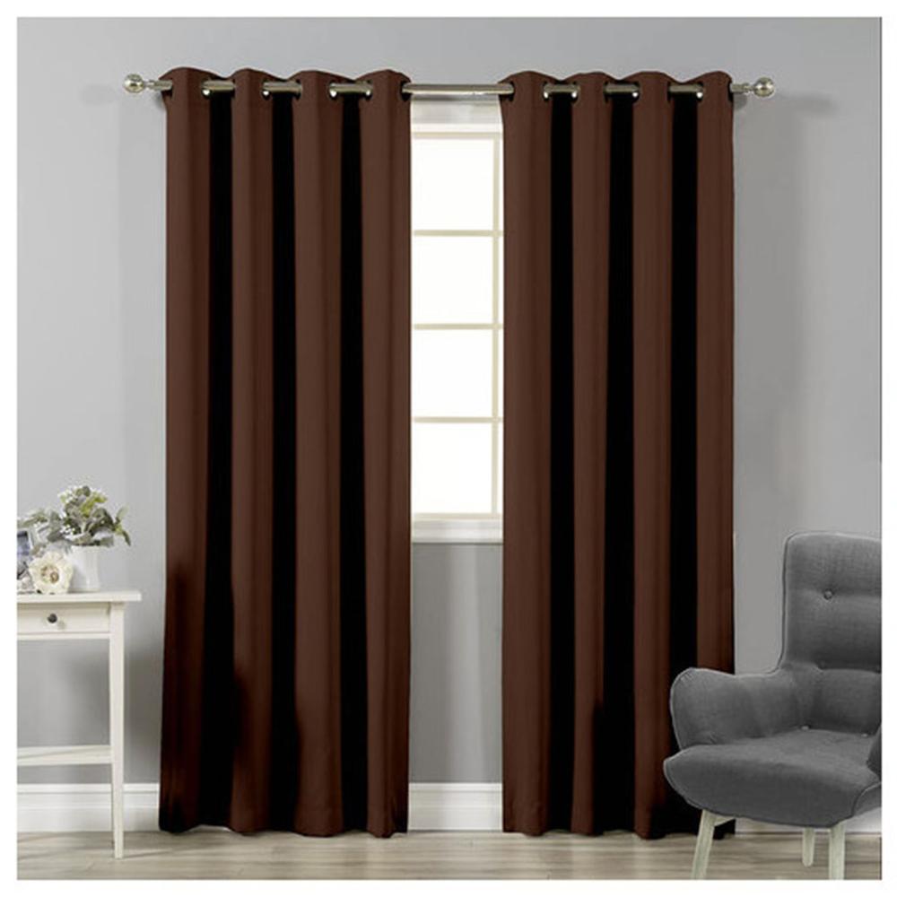 Cortinas Opacas Salón Modernas Aislantes Térmicas para Dormitorio 1 Pieza 140 x 260 cm ADP Home: Marrón