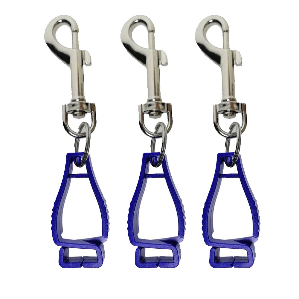 Klettern Camping Kajak Tauchen Golf Angeln Anti-verloren Hut Handschuh Handtuch Snap Clip Halter Für Outdoor Rock: Blue 3 piece