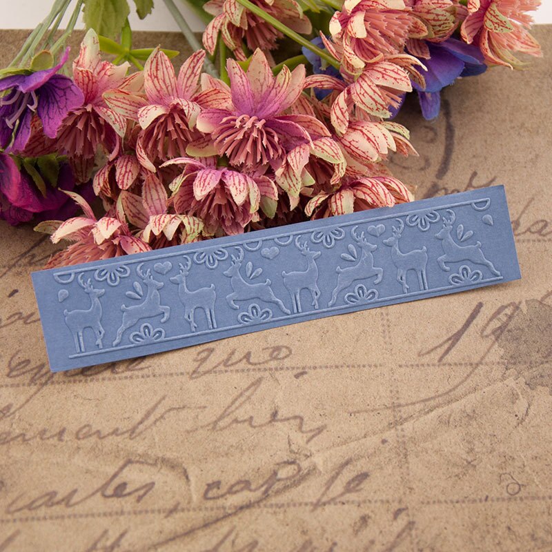 15x3 cm Fawn Plastic Embossing folders Stencils for Scrapbooking DIY Template Making Photo Album Card Handmade Decoration