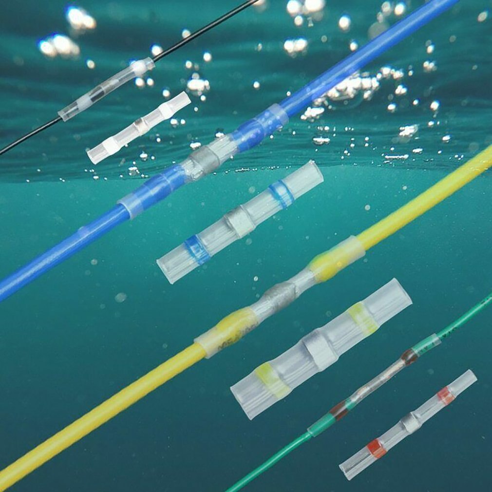 250 Pcs Solder Seal Wire Connectors Crimp Solder Butt Connectors Solder Connector Kit Automotive Marine Insulated