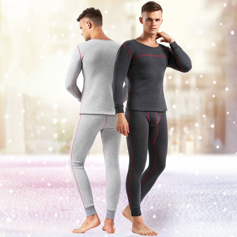 Conjunto de ropa interior térmica de invierno para hombre, Calzoncillos largos de algodón, ropa interior gruesa de terciopelo, ropa térmica de M-XXL