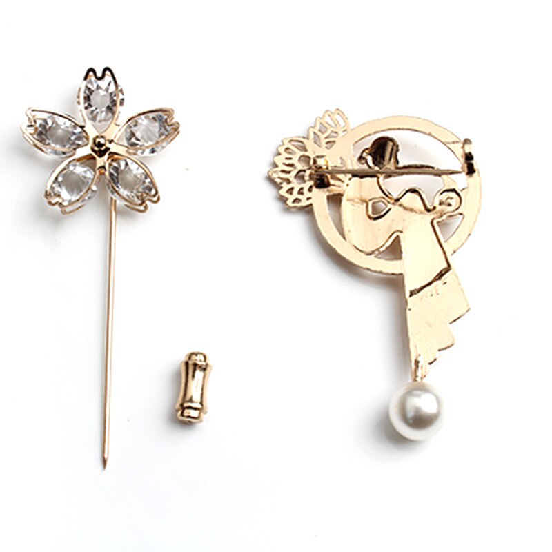 Gull brosje pins blomst drue kjærlighet henger imitasjon perle brosjer for kvinner bryllup smykker tilbehør dekorative spenner 1 pc
