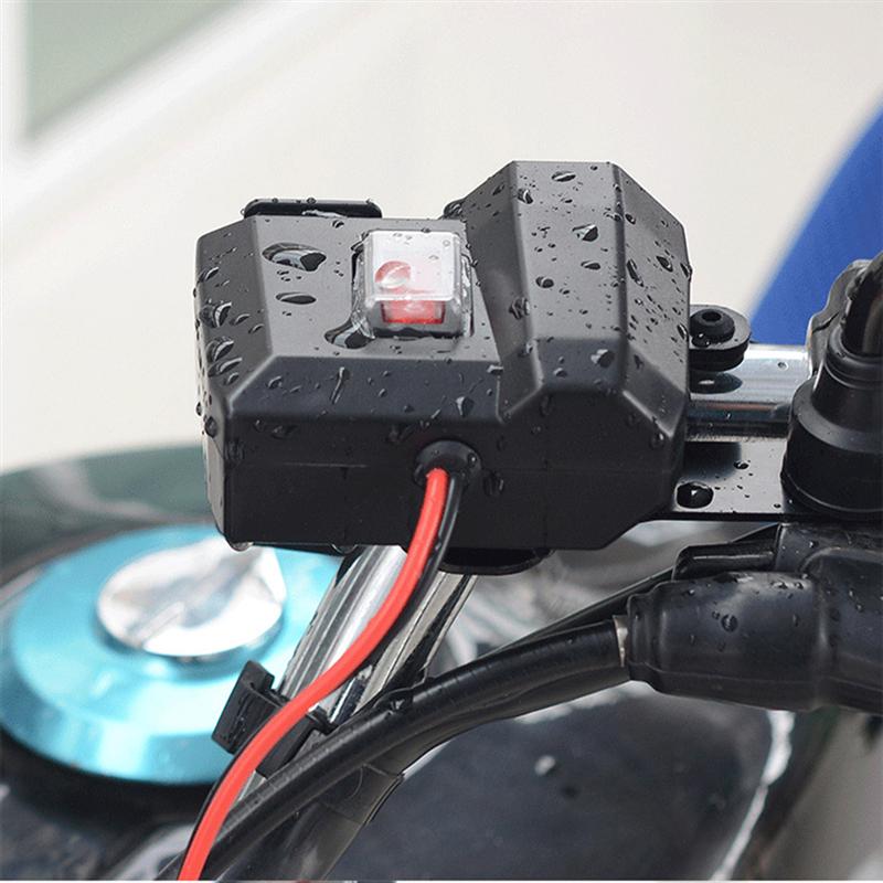 12V-24V Usb Motorfiets Lader Waterdichte Dual Poorten Voltmeter Sigarettenaansteker Stopcontact Adapter Met Schakelaar Motor lader
