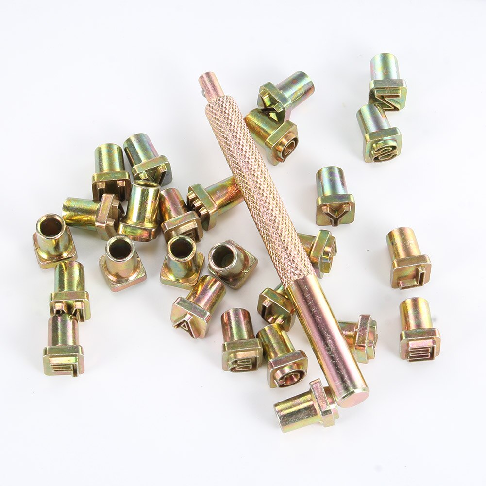 Leather Crafts Capital Letters Stamp Set 26 Letters Alphabet Stamps Steel Punch Tool Leather Art Crafts Stamping Tools K