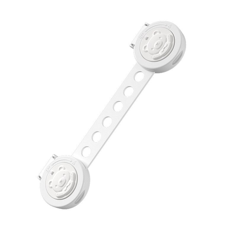 1 pz protezione di sicurezza per bambini blocco dell'armadio per bambini protezione di blocco in plastica dei bambini chiusura dai cassetti delle porte: WHITE