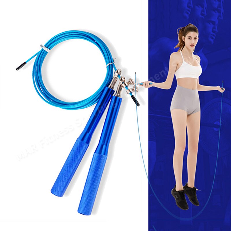 Bearing Jump Rope Crossfit Weighted High Strength Aluminum Alloy Handle Steel Rope Man Women Fitness Exercise Adjustable Rope