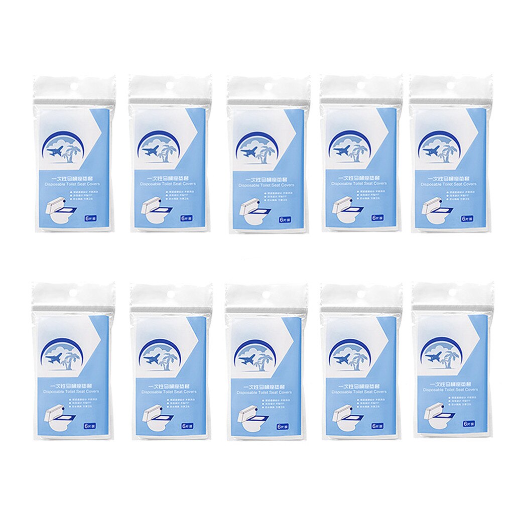 60 Stks/pak Draagbare Wegwerp Toilet Seat Cover Waterdicht Bacteriën-Proof Cover Inheemse Houtpulp Voor Reizen/Camping Badkamer