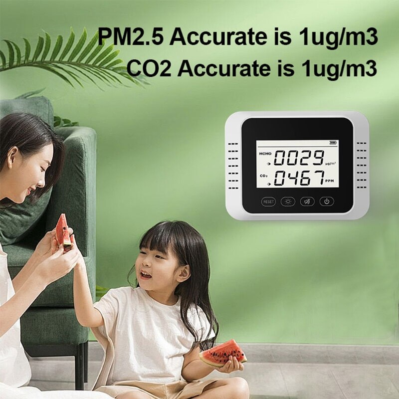OOTDTY Wall Mount Carbon Dioxide Air Monitor Multipurpose Portable CO2 Meter Tester Air Analyzer Home Improvement Tools
