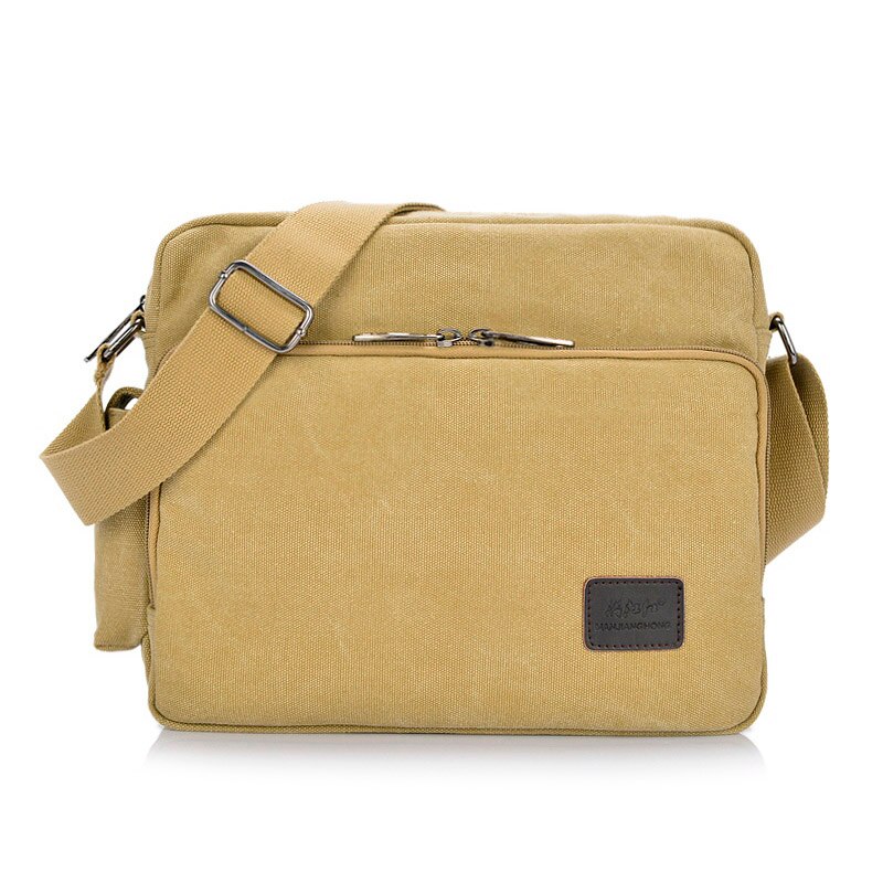 Multifunctionele Canvas Mannen Tassen Voor Tiener Mode Mannelijke Mochila Leisure Schoudertassen Mannen Reistassen 8 Kleur Zakken: Light Khaki