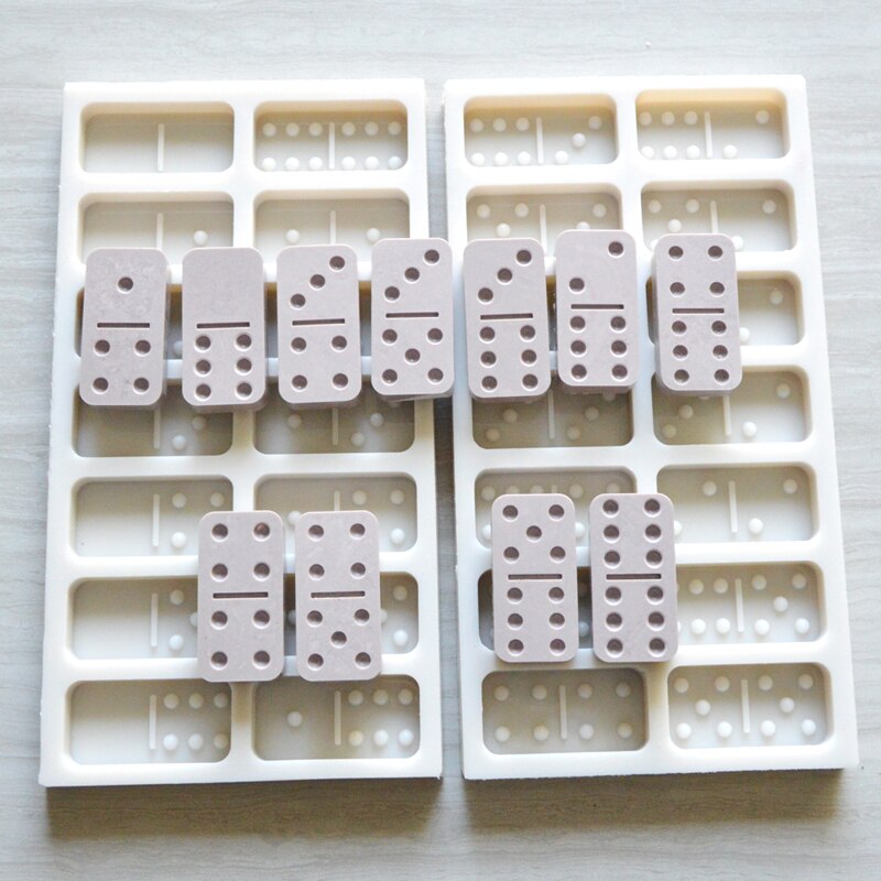 molde de silicona dominó DIY resina epoxi artesanía arcilla molde