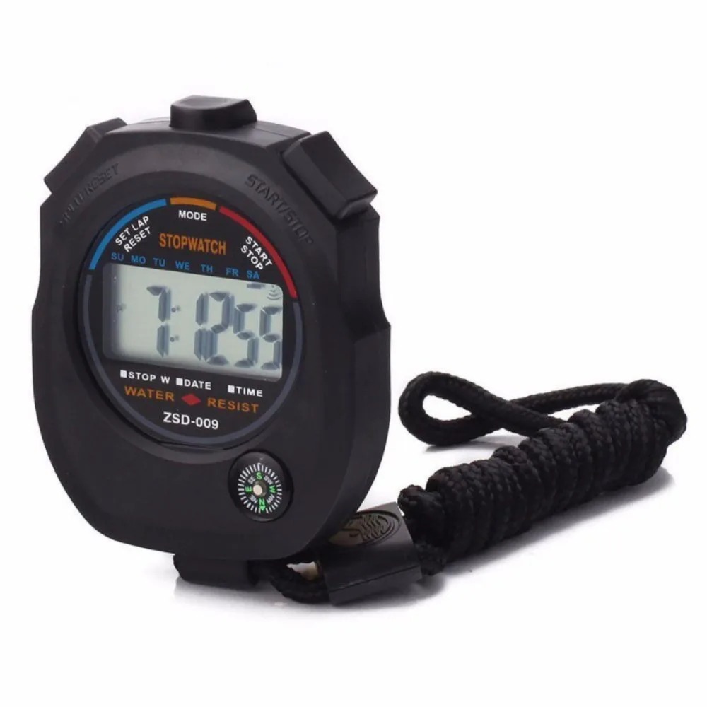 Precyzyjny Wodoodporny Cyfrowy Stoper Ręczny Profesjonalny z Opaską na Nadgarstek Elektroniczny Chronograf Stoper LCD Stoper Sportowy: Default Title