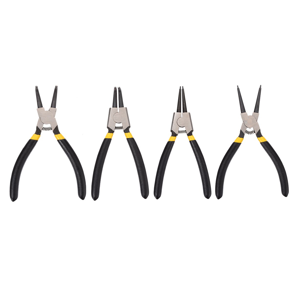 Pinces à Circlips Intérieur/extérieur - Lot De 4, Acier Carbone, Poignées Souples, 98 Mm