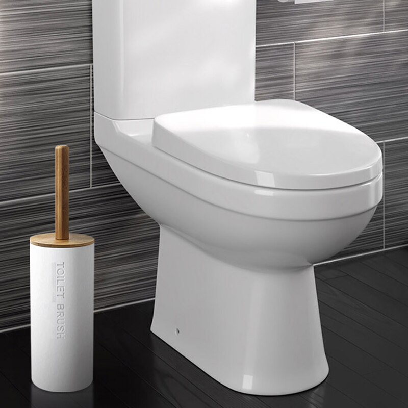 Gulvstående toiletbørste sæt med base badeværelse toiletbørsteholder wc tilbehør Grandado