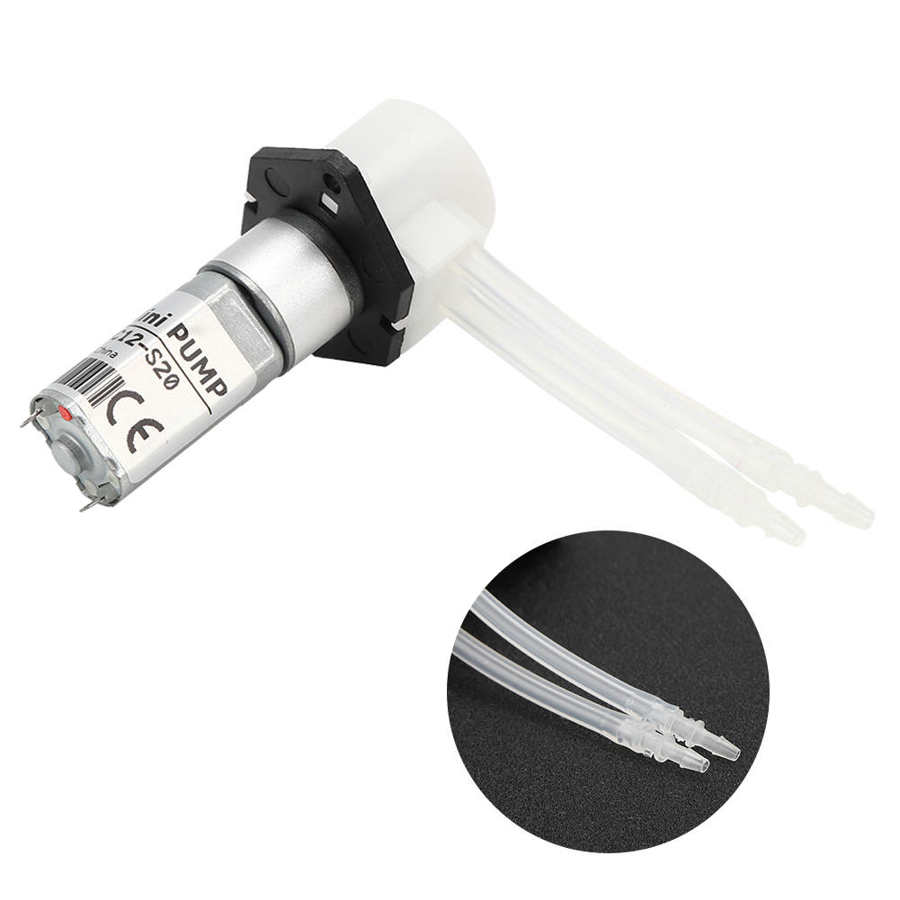 Mini dosing pump 12V DC peristaltic with silicone pump tube for laboratory bioengineering back and forth support