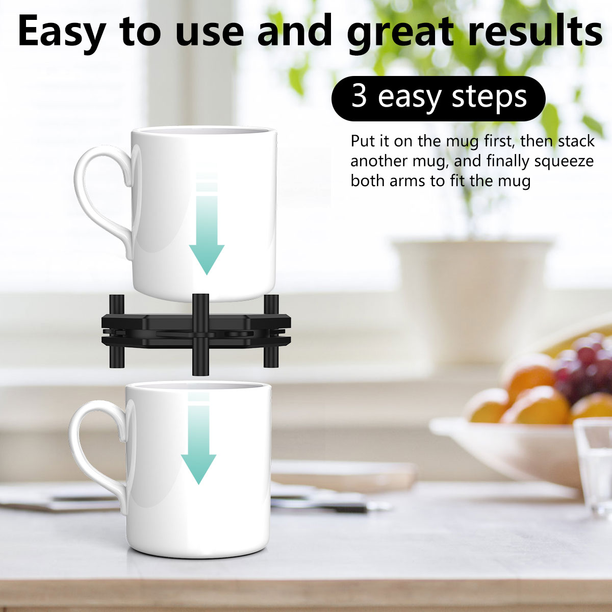 6/12 pçs suporte de armazenamento de caneca de café ajustável desktop copo organizador prateleira armário de cozinha empilhável organizador de copo de café
