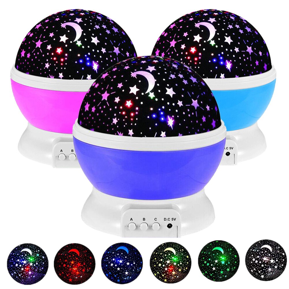 LED Projektor Sterne Mond Nacht Licht Himmel Rotierenden Betrieben Nachtlicht Lampe Für freundlicher freundlicher Baby Schlafzimmer Kindergarten Weihnachten