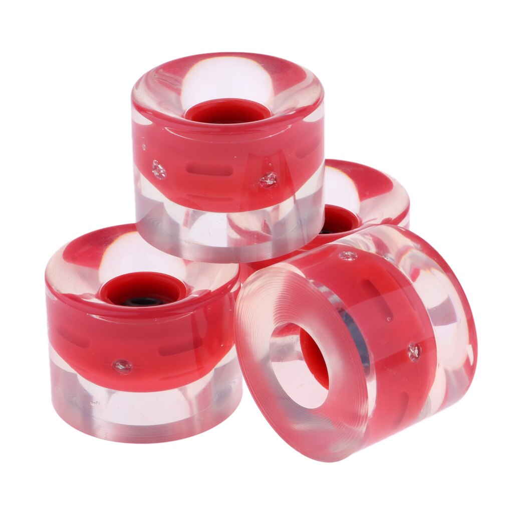 4 stk 60mm blinkende rullelys opp blits rullebrett longboard hjul 78a med bærende kjerne glød om natten 5 farger