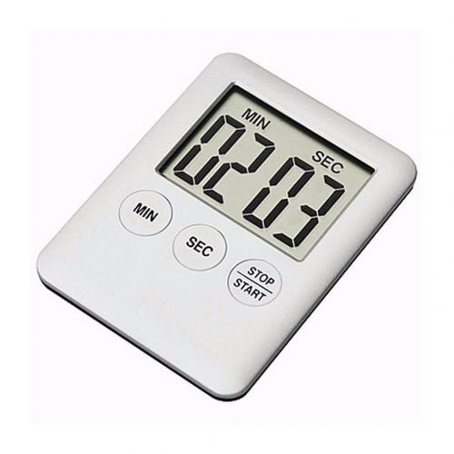 Digital Screen Kitchen Timer Large Display Digital Timer Square Cooking Count Up Countdown Alarm Clock Sleep Stopwatch Clock: White